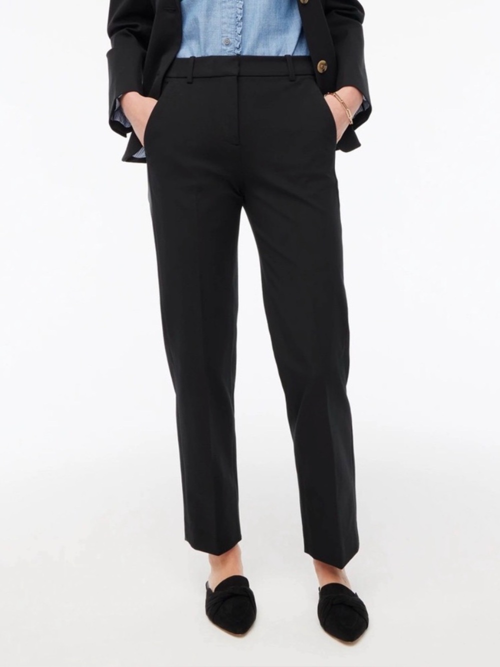 J. Crew Kallie Black Straight Leg Pants, Size 2